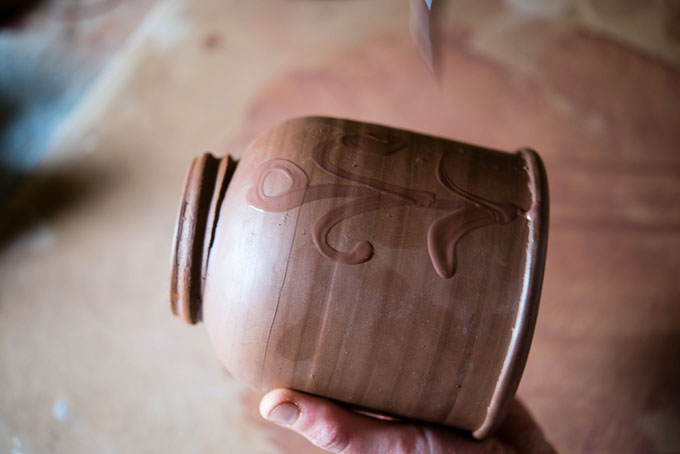 Patia Davis making a screw-top jar at Wobage Farm 2016